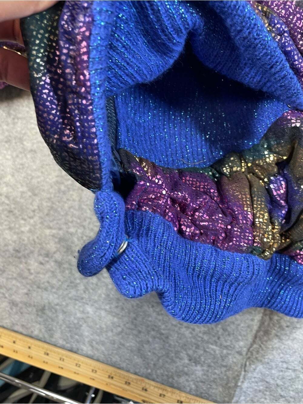 Vintage 80s Avant Garde Carlton Italy Jacket Size 42 Metallic Purple Blue Artsy - Picture 4 of 16